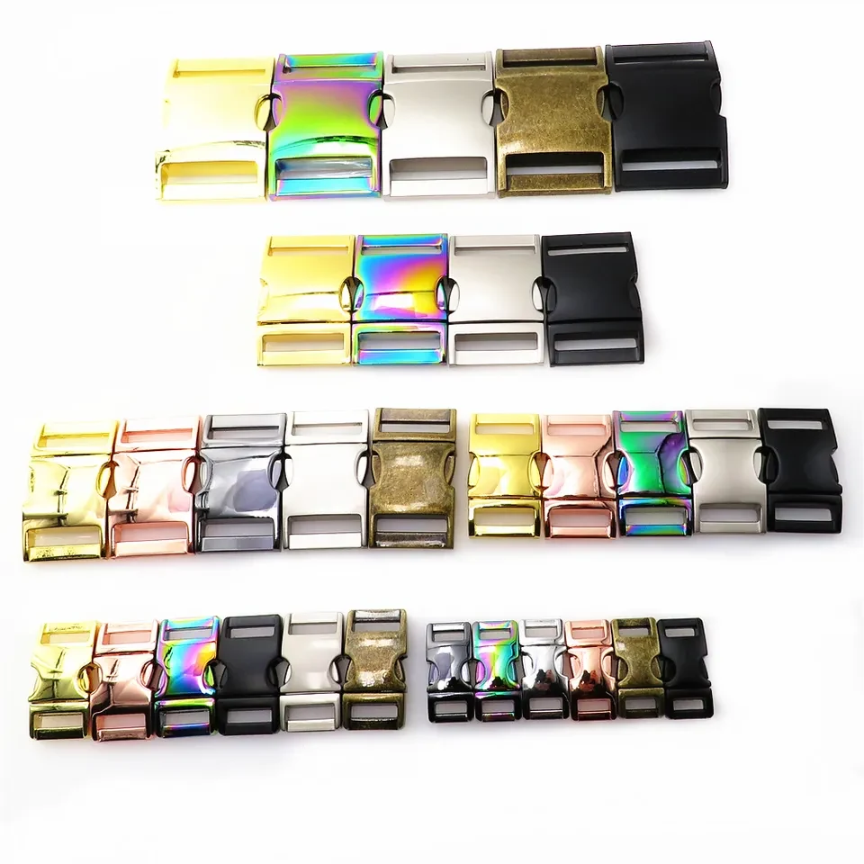 Metal Collar Side Release Buckle for Pets, shown in the standard finish