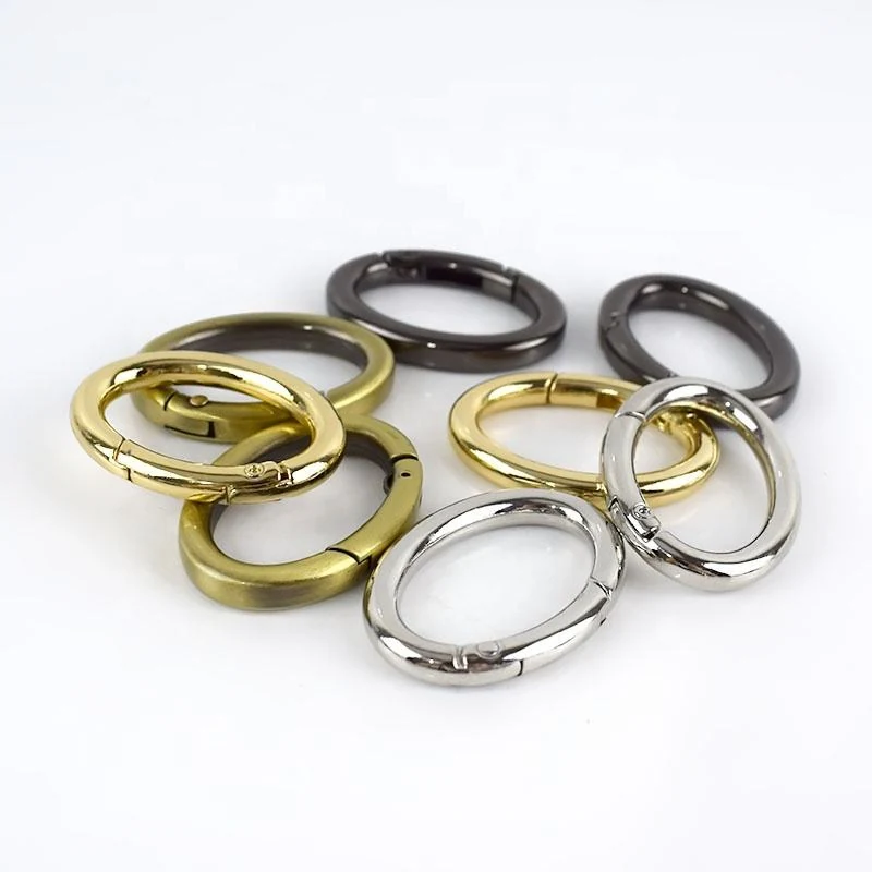 Spring Oval Ring for Bag Straps, shown in the standard finish