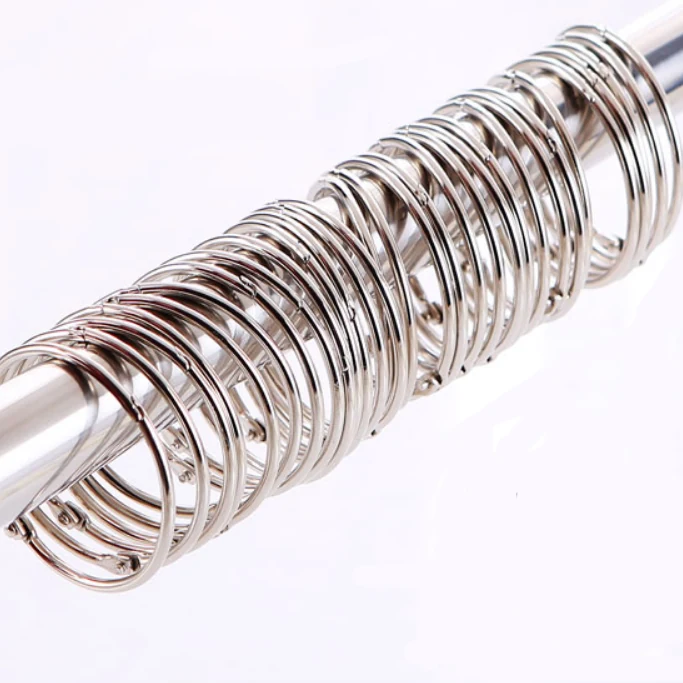 304 Stainless Shower Curtain Rings in 12 Piece Sets, shown in the standard finish