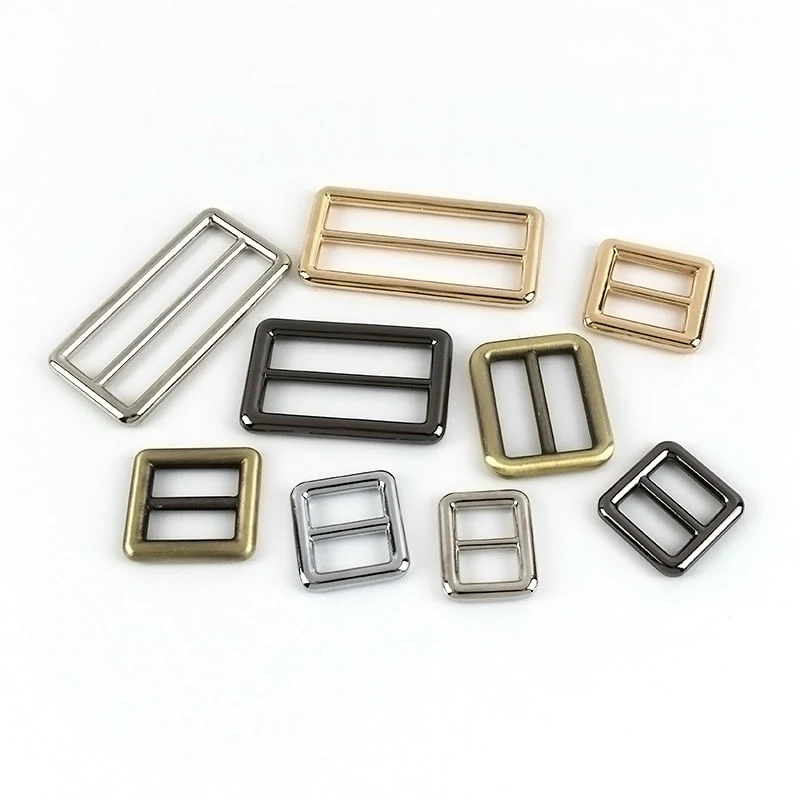 Zinc Alloy Slider for Leather Handbag Straps, shown in the standard finish