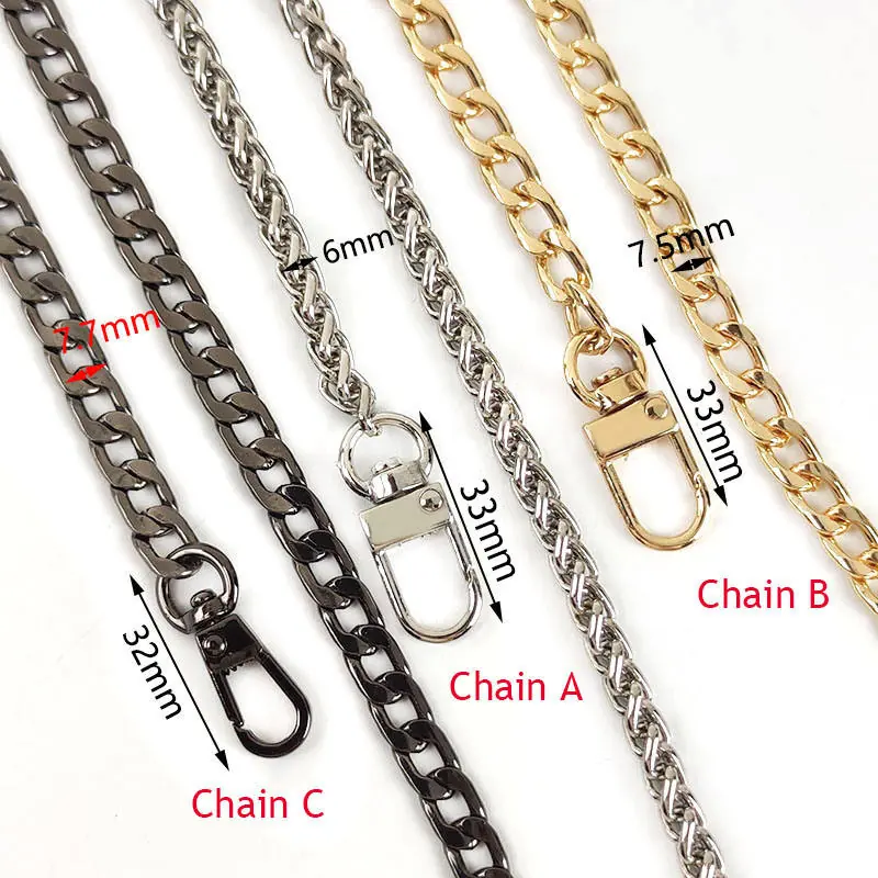 Metal Handbag Purse Chain, finish range