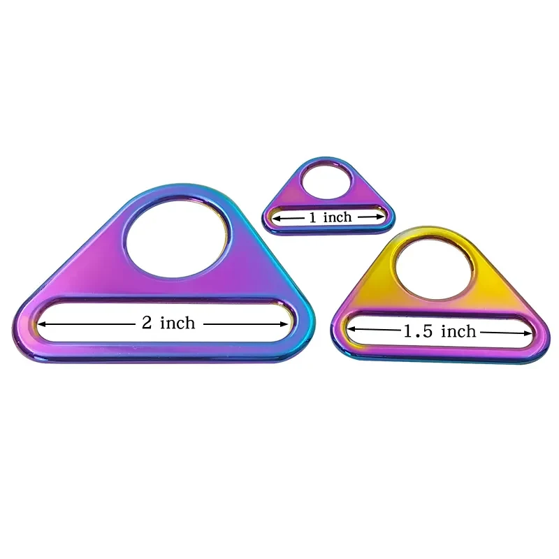 Rainbow Triangle Buckle in 1 Inch to 2 Inch, shown in the standard finish
