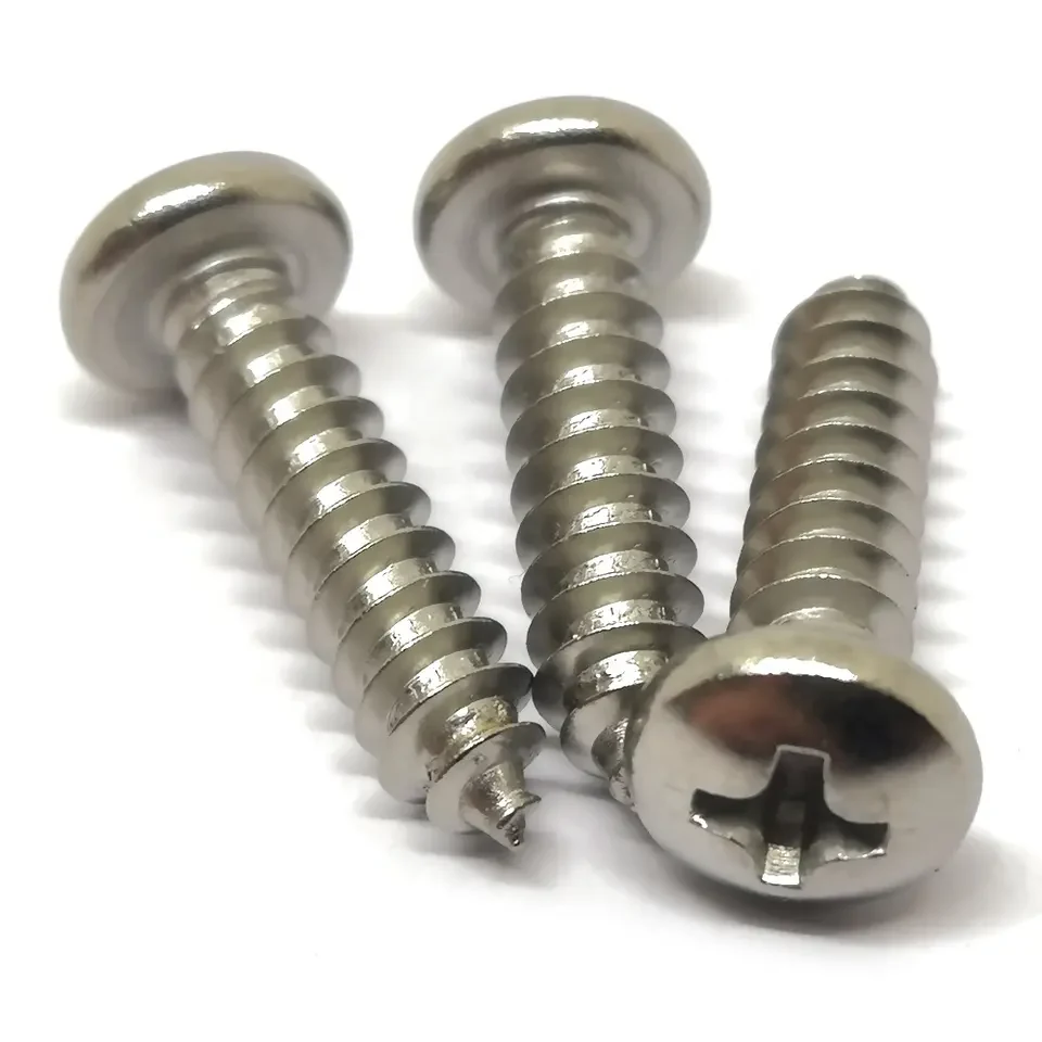 Stainless Steel Pan Head Self Tapping Screw, shown in the standard finish