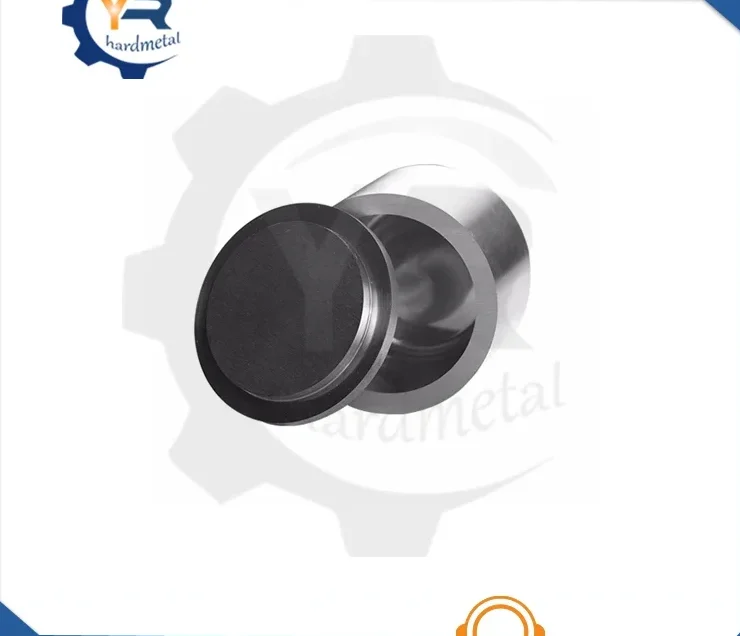 Cylindrical carbide grinding jar with flat lid on white background overlaid with a faint logo watermark
