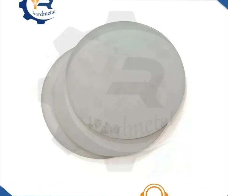 Round tungsten carbide plate discs stacked on a white background with ghosted watermark overlay