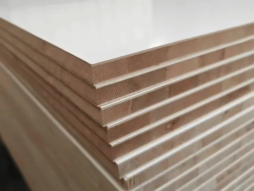 Glossy White 18 mm Melamine Block Board - blockboard detail view 2