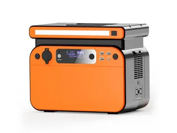 Amber portable power station with LED bar