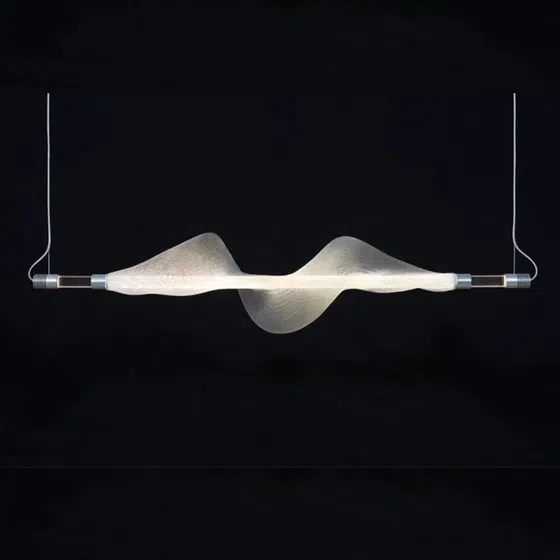 1-6 Heads Aluminum Acrylic LED Pendant Light in Aluminum and Metal and Pet and Acrylic, installed view