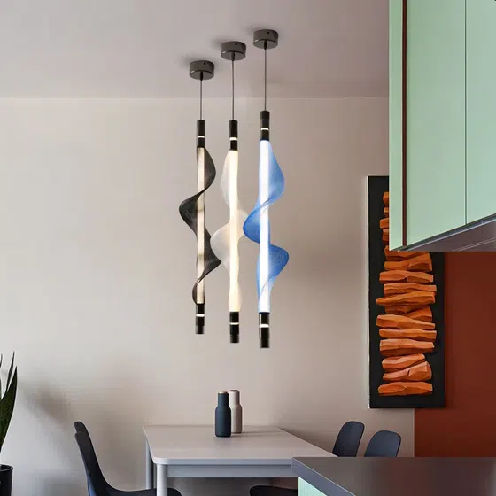 1-6 Heads Aluminum Acrylic LED Pendant Light in Aluminum and Metal and Pet and Acrylic, scale view
