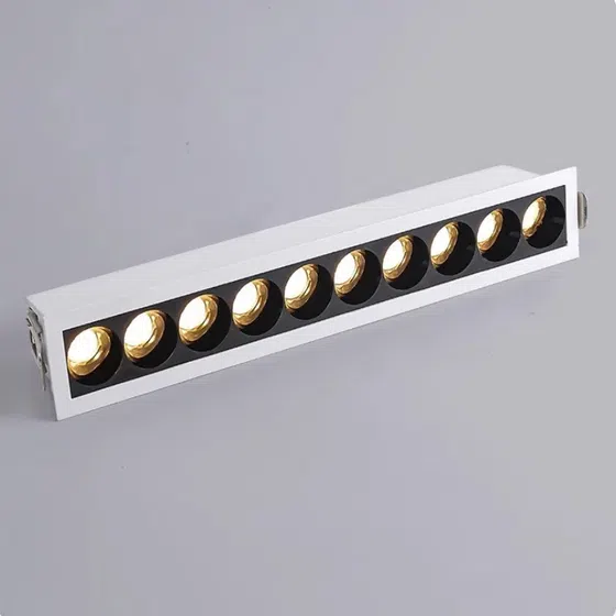 10/20/30W Recessed Dimmable Linear LED Grill Spotlight in Aluminum, scale view
