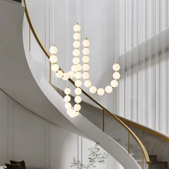 12-36 Heads Ball LED Pendant Light in Aluminum and PE, scale view