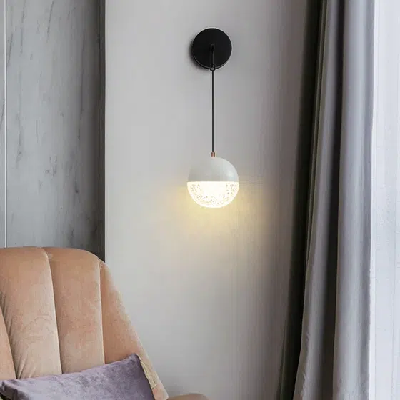 12W Iron Acrylic Ball Wall Lamp in Iron and Acrylic, scale view