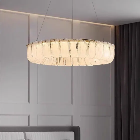 18-68 Heads Round White Glass Pendant Lamp in Iron Plating and Glass, detail view