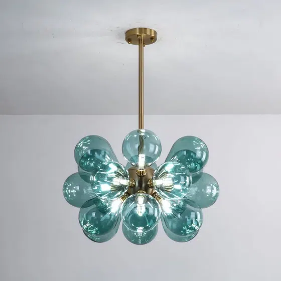 18 Heads Iron Glass Pendant Lamp in Iron and Glass, product photograph