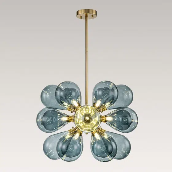18 Heads Iron Glass Pendant Lamp in Iron and Glass, scale view