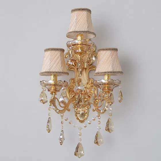 3 Heads Crystal Glass Tube Wall Light in Glass and Iron and Crystal, scale view