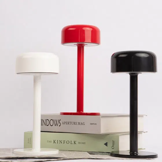 3W Red Black White Table Lamp in PC and ABS, product photograph