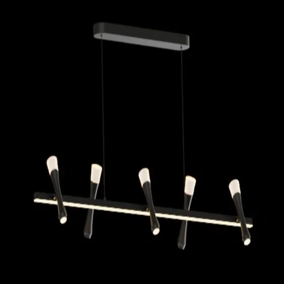 5-12 Heads Black Iron Pendant Light in Iron, detail view
