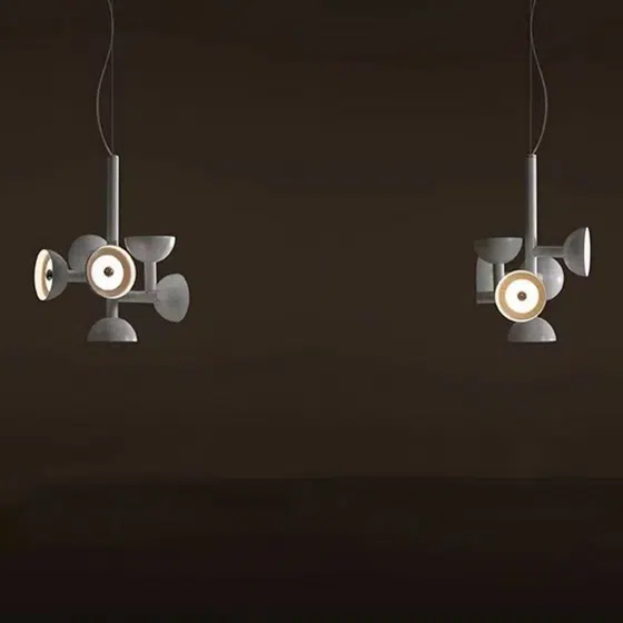 5-14 Heads Iron Acrylic Pendant Light in Iron Plating and Acrylic, scale view