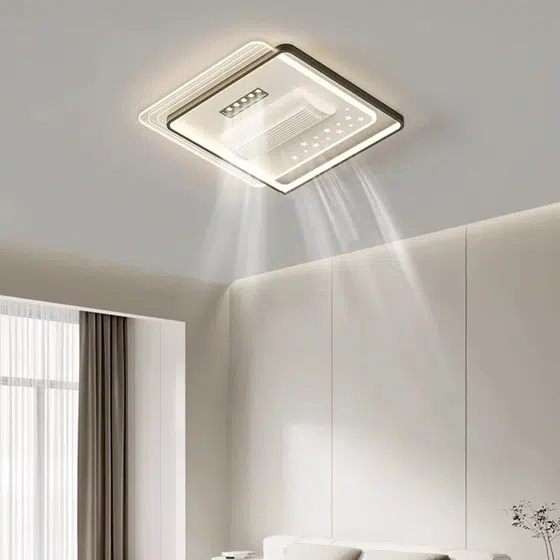 50/120W Bladeless Ceiling Fan Light in Metal and PC and Acrylic, scale view