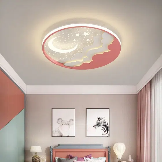 55W D50CM Starry LED Ceiling Lamp in Iron and Resin and Acrylic, installed view