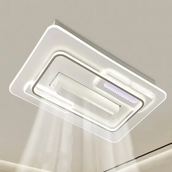 LED 60/150W Bladeless Ceiling Fan Lamp in Metal and PC and Acrylic, product photograph