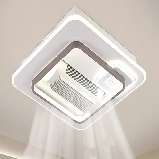 LED 60/150W Bladeless Ceiling Fan Lamp in Metal and PC and Acrylic, detail view