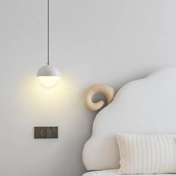 7W Acrylic Ball Pendant Lamp in Iron and Acrylic, installed view