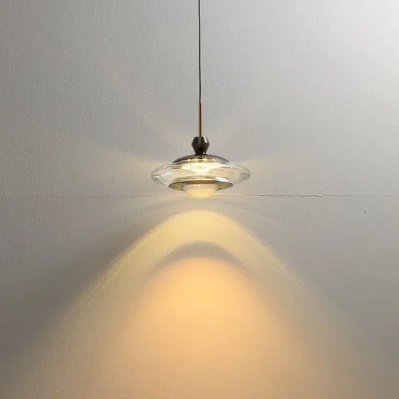 7W Hand Sweep Touch Pendant Lamp in Aluminum and Acrylic, product photograph