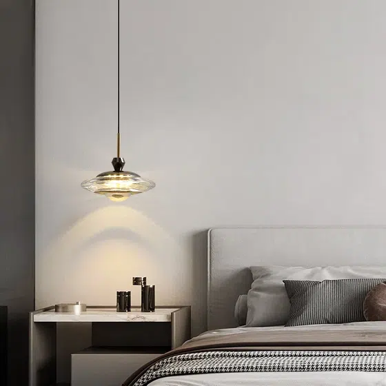 7W Hand Sweep Touch Pendant Lamp in Aluminum and Acrylic, detail view