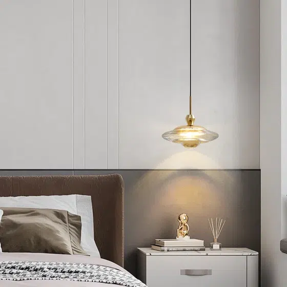 7W Hand Sweep Touch Pendant Lamp in Aluminum and Acrylic, scale view