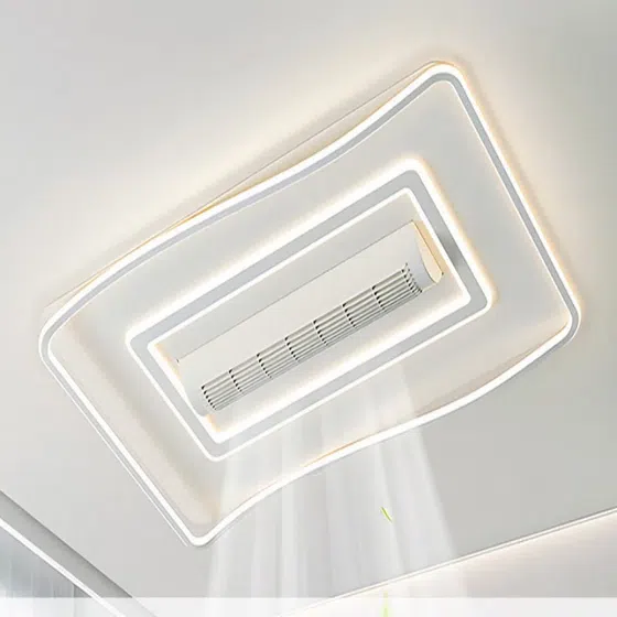 Acrylic Bladeless Ceiling Fan Light in Metal and PC and Acrylic, detail view