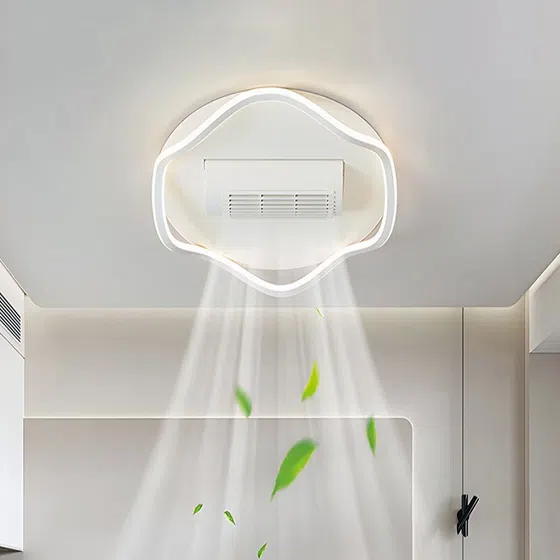 Acrylic Bladeless Ceiling Fan Light in Metal and PC and Acrylic, scale view