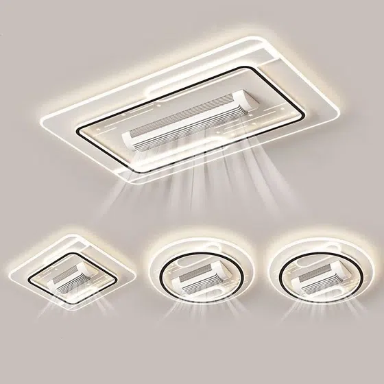 Acrylic LED Dimming Ceiling Fan Lamp in Metal and PC and Acrylic, product photograph