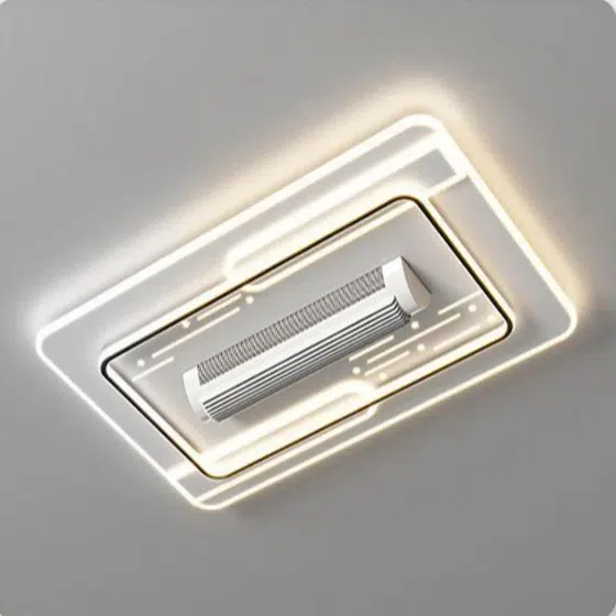 Acrylic LED Dimming Ceiling Fan Lamp in Metal and PC and Acrylic, detail view