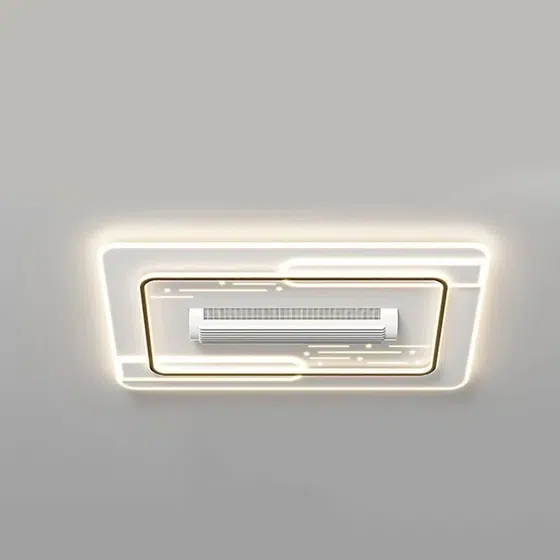 Acrylic LED Dimming Ceiling Fan Lamp in Metal and PC and Acrylic, installed view