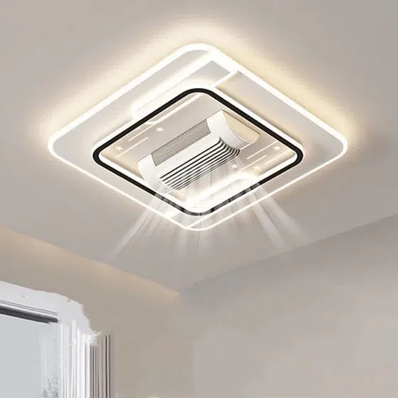 Acrylic LED Dimming Ceiling Fan Lamp in Metal and PC and Acrylic, scale view