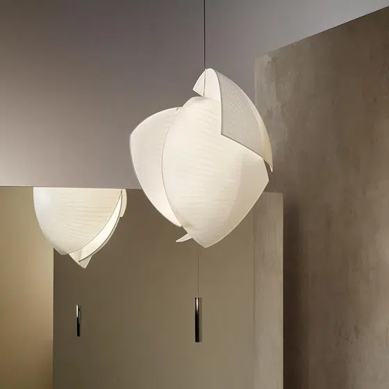 E27 Acrylic PT Fabric Hanging Pendant Lamp in Acrylic and PT Fabric, product photograph