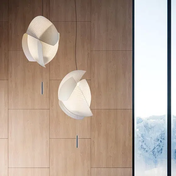 E27 Acrylic PT Fabric Hanging Pendant Lamp in Acrylic and PT Fabric, detail view