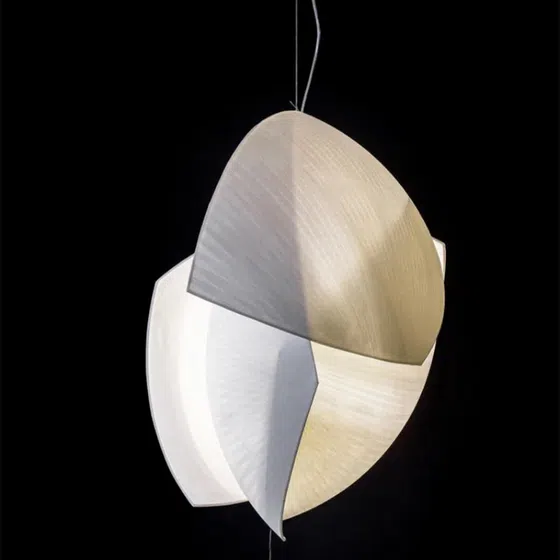 E27 Acrylic PT Fabric Hanging Pendant Lamp in Acrylic and PT Fabric, installed view