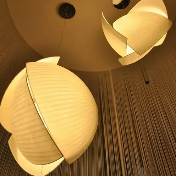 E27 Acrylic PT Fabric Hanging Pendant Lamp in Acrylic and PT Fabric, scale view