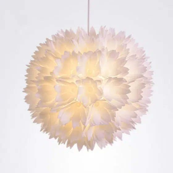 Acrylic Flower Pendant Lamp in Iron and Acrylic, product photograph