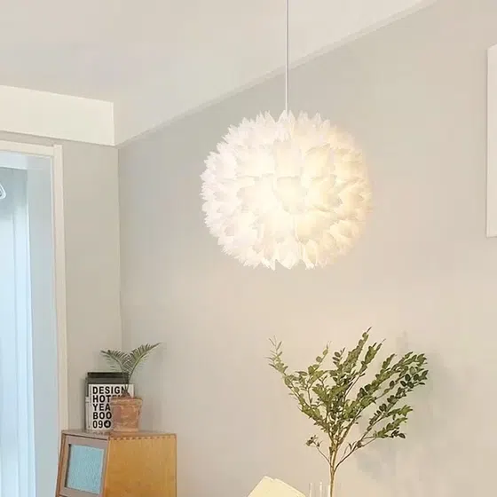 Acrylic Flower Pendant Lamp in Iron and Acrylic, detail view