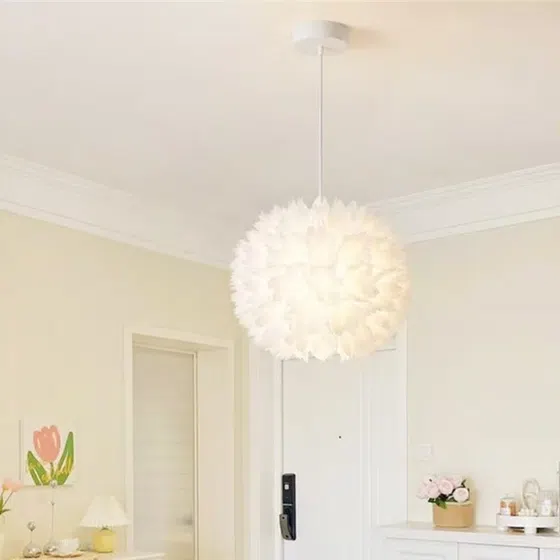 Acrylic Flower Pendant Lamp in Iron and Acrylic, installed view