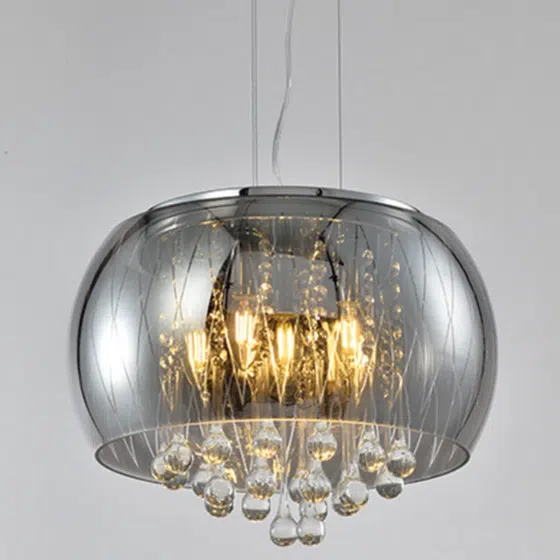 Acrylic Glass Crystal Shade Pendant Lamp in Acrylic and Glass and Crystal, product photograph