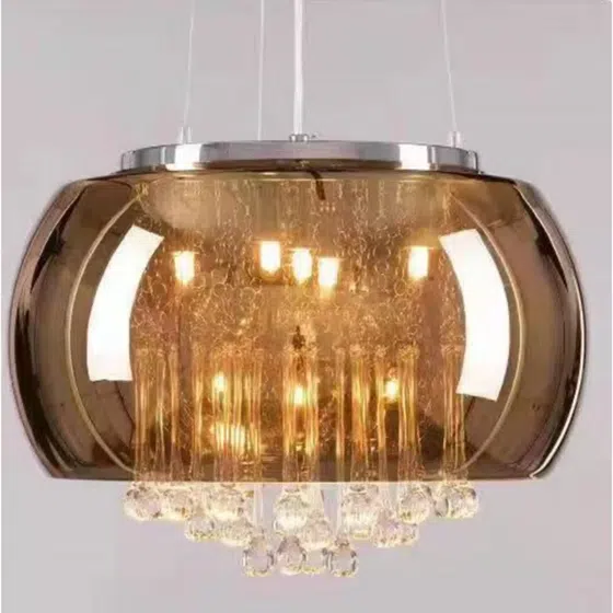 Acrylic Glass Crystal Shade Pendant Lamp in Acrylic and Glass and Crystal, installed view
