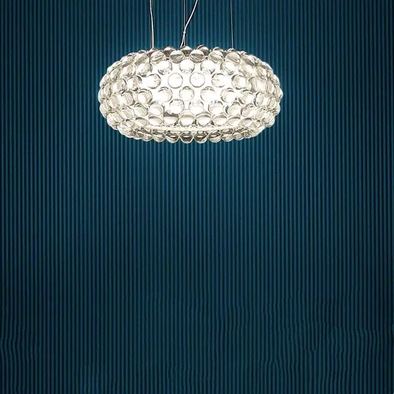 Chrome-Plated Acrylic Glass Shade Pendant Lamp in Acrylic and Glass, detail view