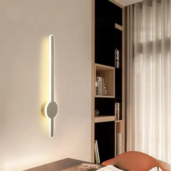 Acrylic LED Linear Wall Light in Aluminum and Acrylic, installed view