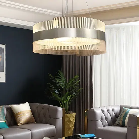 H28CM Golden Acrylic Stainless Steel Pendant Lamp in Acrylic and Stainless Steel, scale view