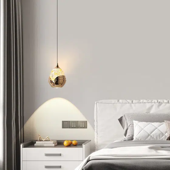 7W Aluminum Acrylic LED Pendant Light in Aluminum and Acrylic, installed view